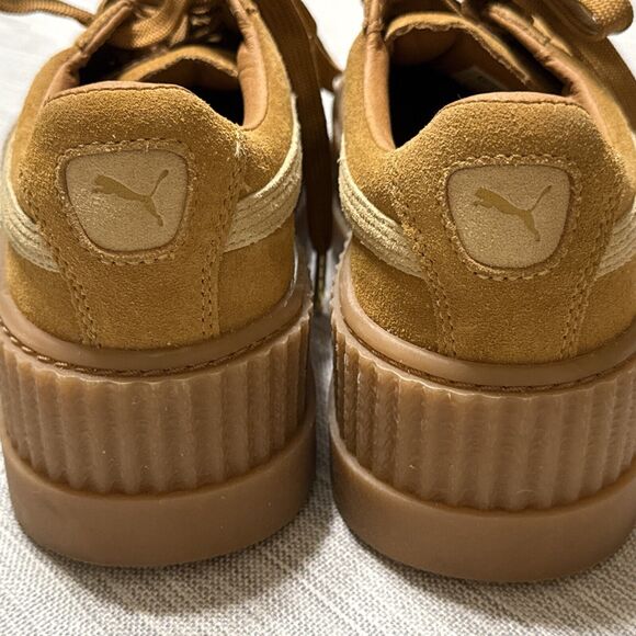 Puma Women's Platform Shoes in Tan and Cream - Picture 6 of 9